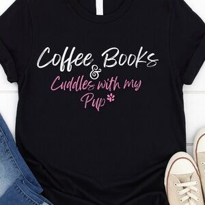 Bella Canvas Black Tee with White and Pink Text